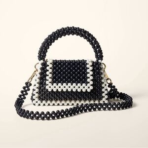 Kate Spade New York x Target Black & White Colorblock Beaded Crossbody Bag